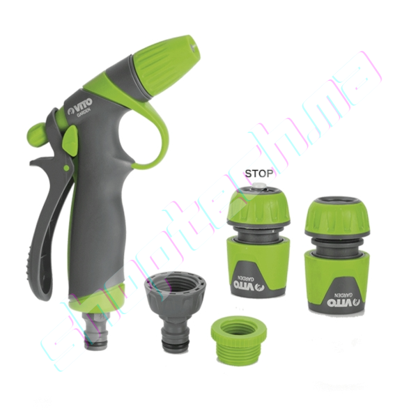 Kit pistolet arrosage manche caoutchouc