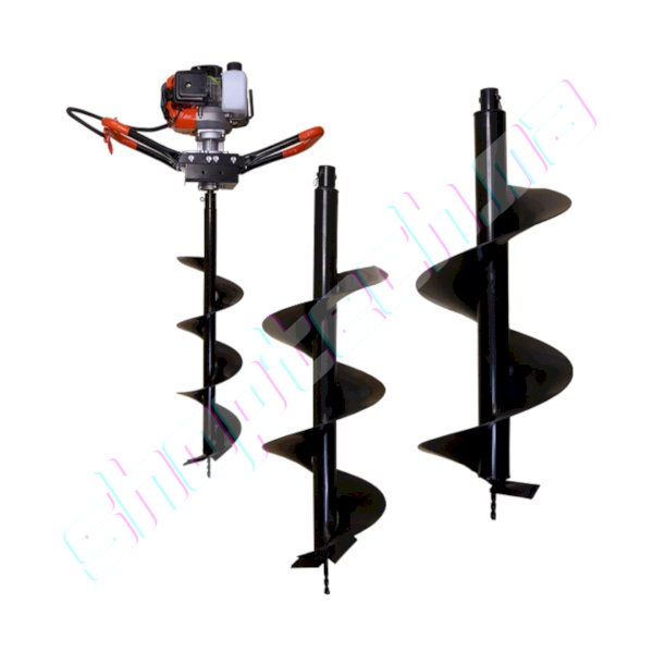 Tariere thermique 52 cm3 +3 meches 100mm-200mm-250mm