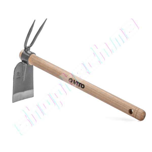 Serfouette panne large et fourche avec manche en bois